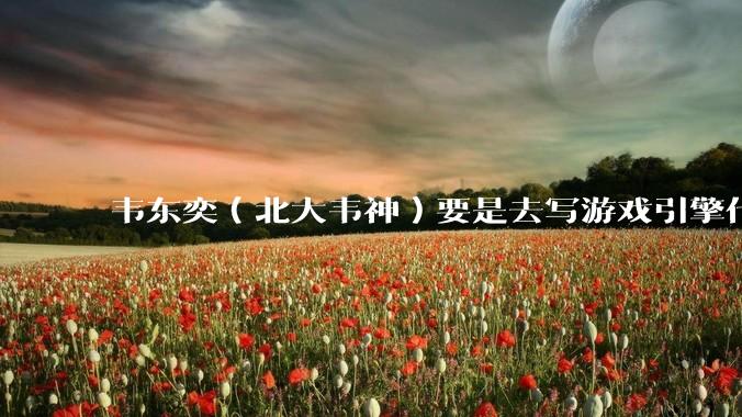 韦东奕（北大韦神）要是去写游戏引擎代码，能不能把虚幻引擎按在地上摩擦？数学好真能‘降维打击吗？